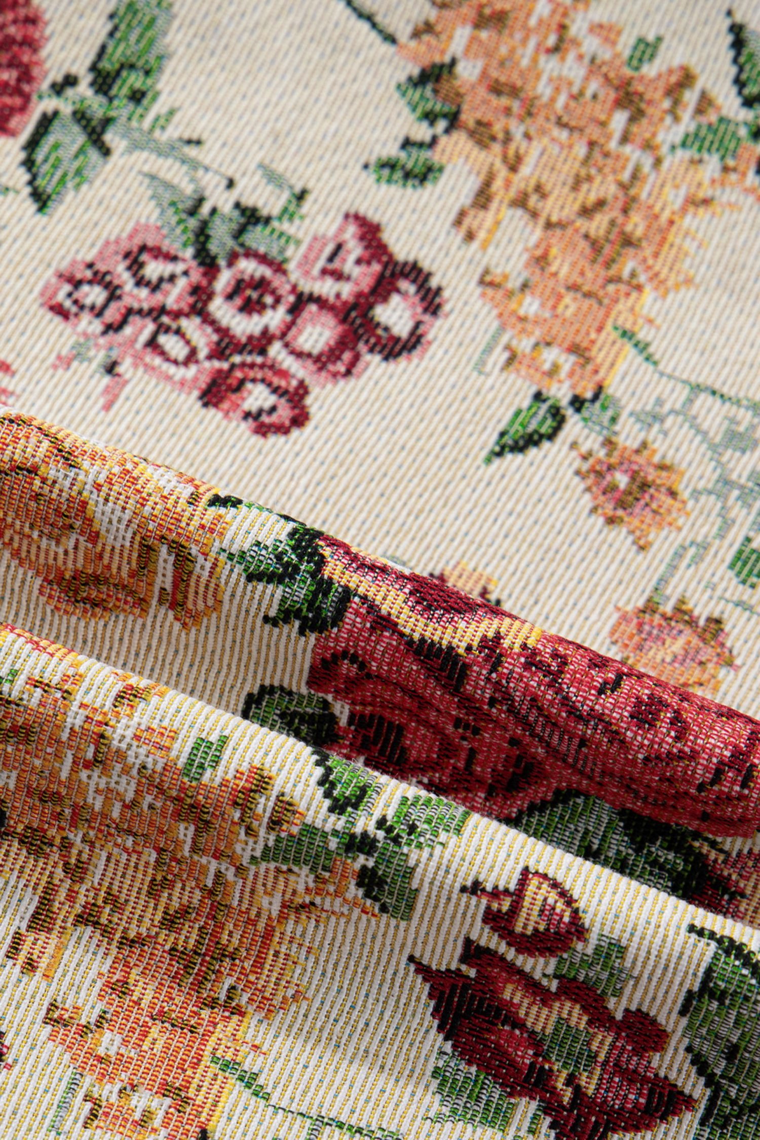 Apricot Buttoned Front Scalloped Trim Mini Jacquard Floral Skirt - Image 11