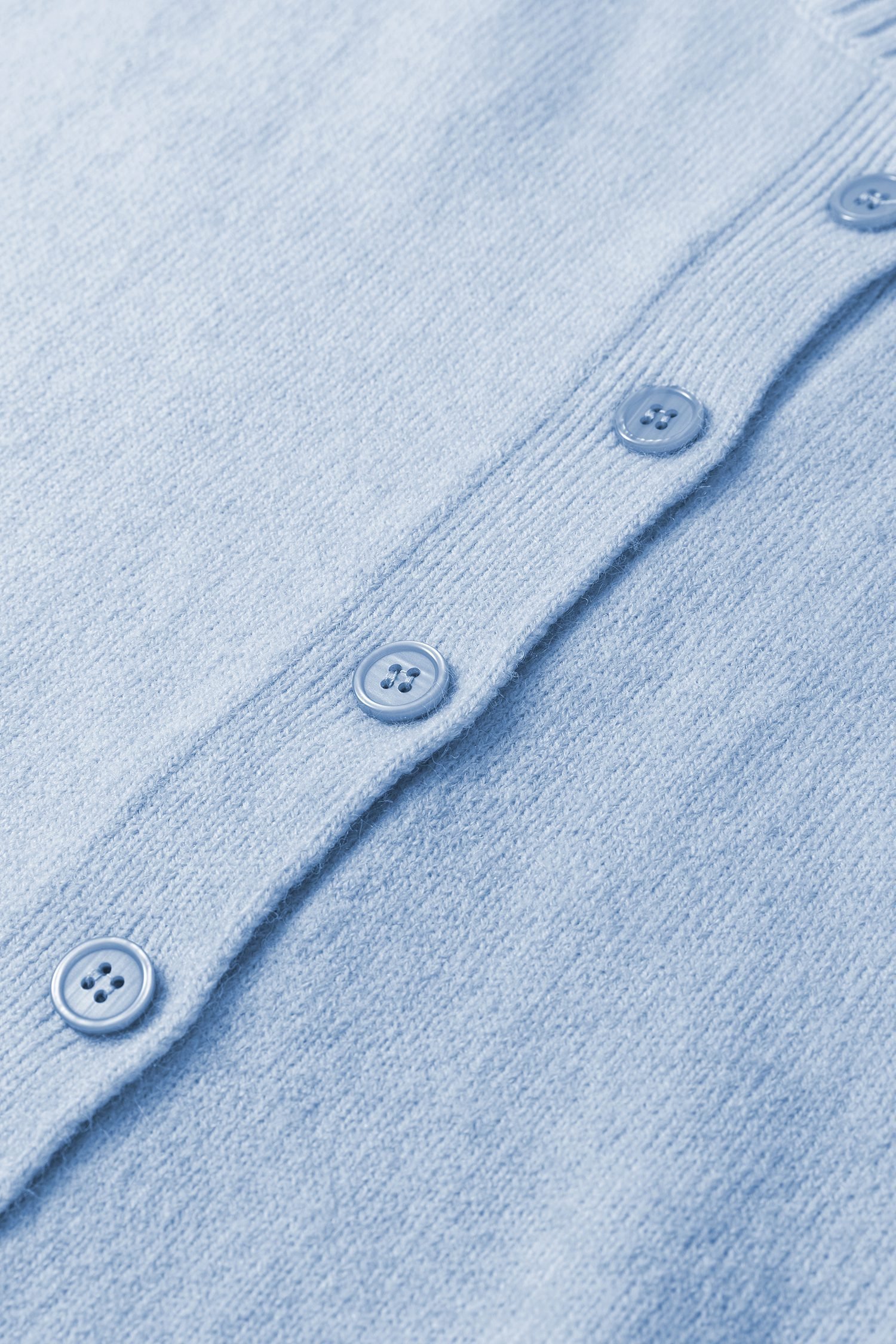 Beau Blue 3/4 Sleeve Boxy Knit Button Down Sweater Cardigan - Image 9