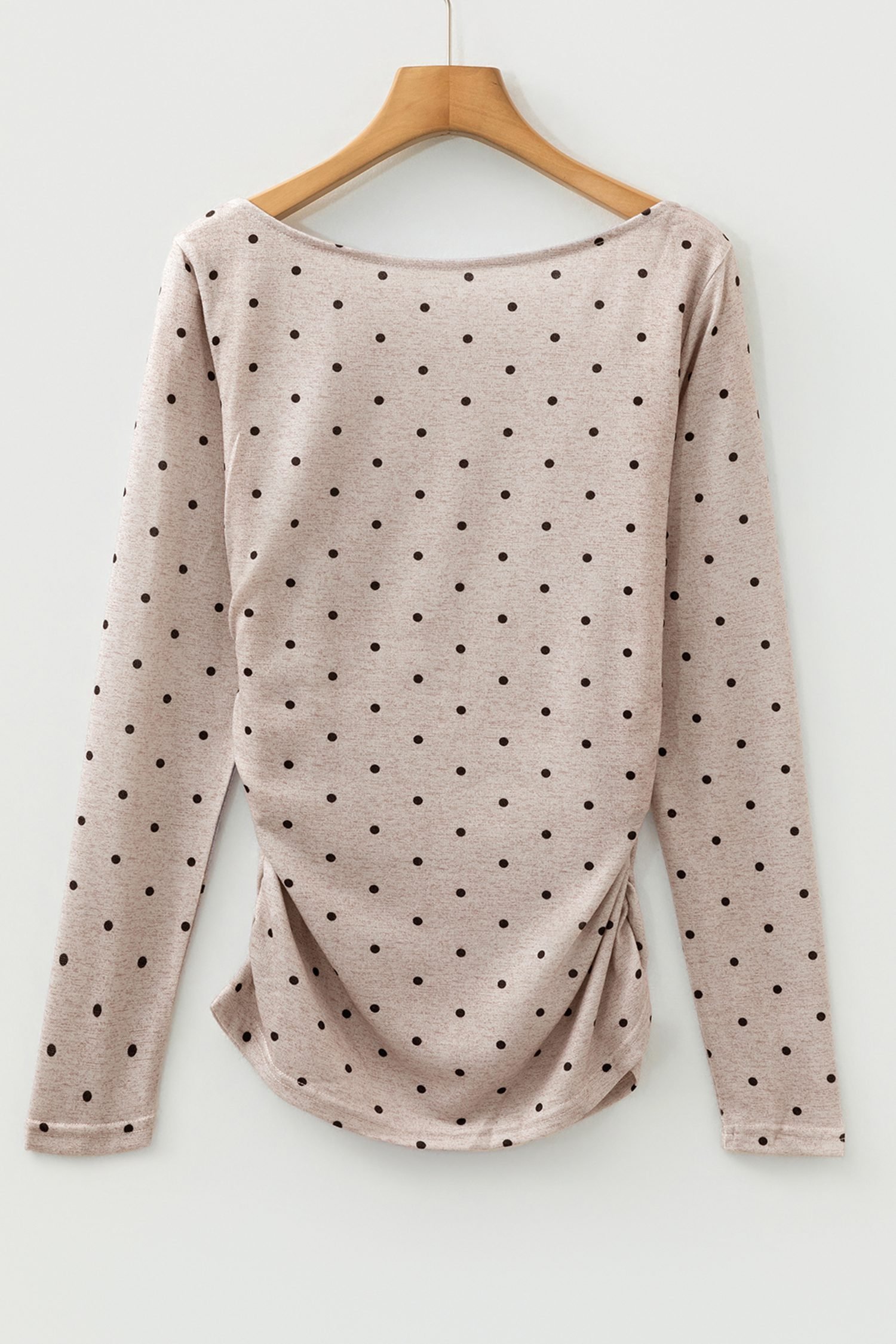 Jet Stream Polka Dot Boat Neck Knit Long Sleeve T Shirt - Image 10