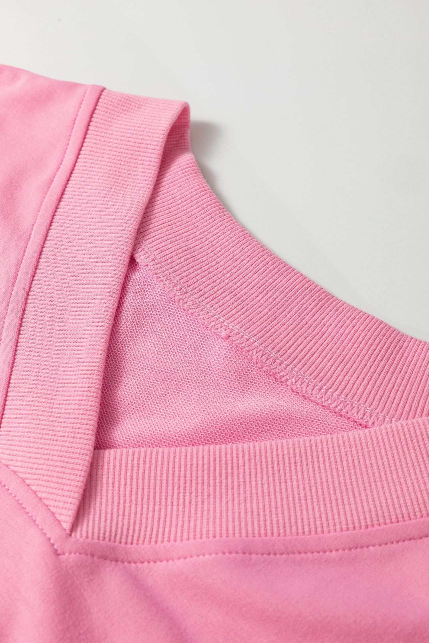 Bonbon Solid Color V Neck Tee Drawstring Pant Set - Image 8