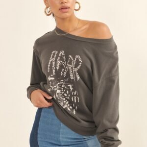 A Garment Dyed French Terry Graphic Sweatshirt -56674