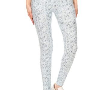 5 -inch Long Yoga Style Banded Lined Multi Printed Knit Legging With High Waist