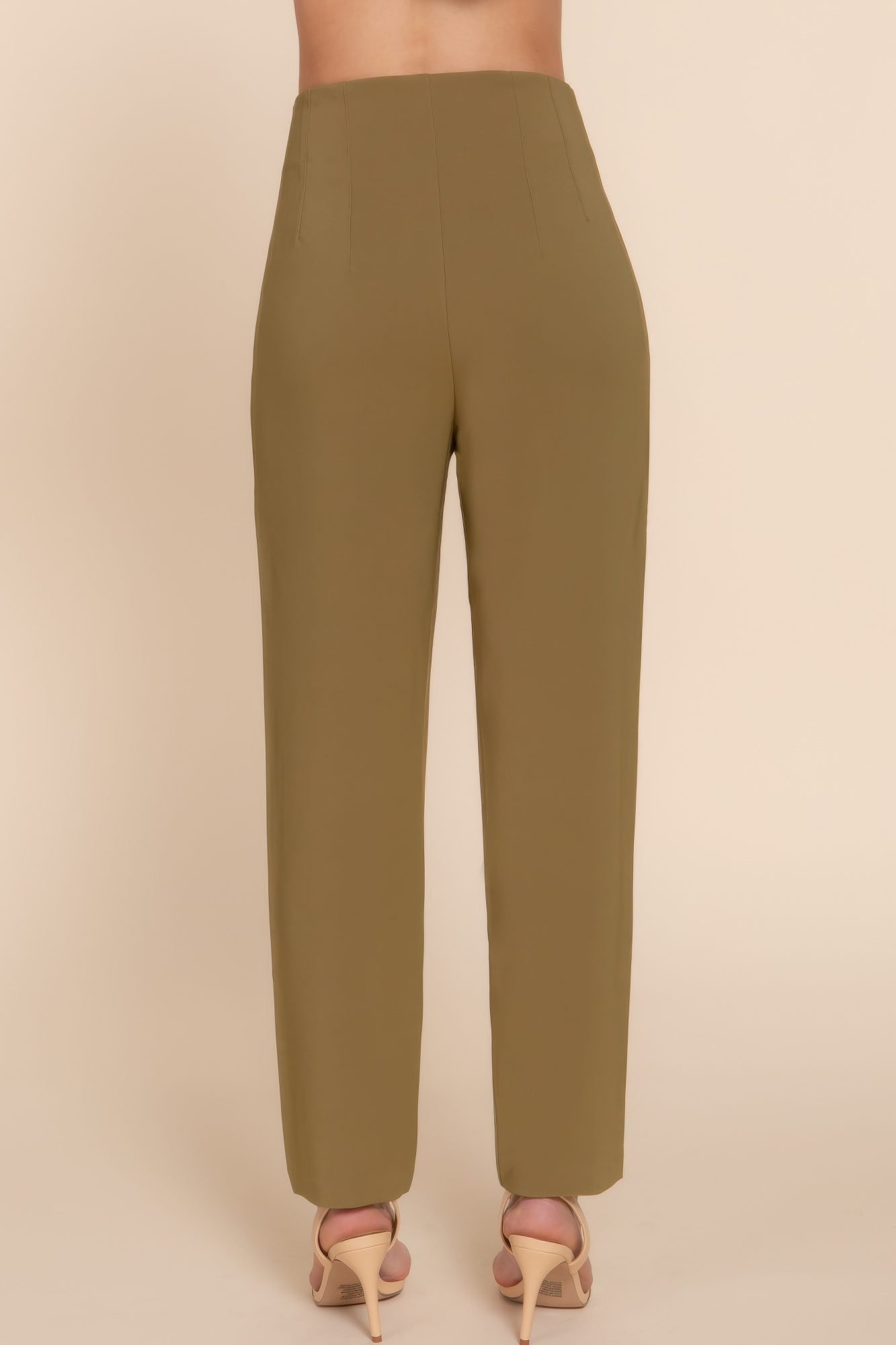 High Waist Pintuck Detail Long Pants -59200b