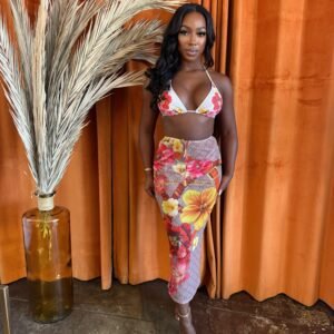 Mesh Midi Cover -up Skirt