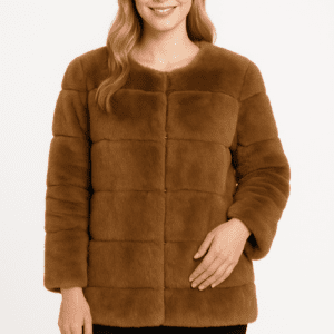Plush Camel Faux Fur Jacket -60101