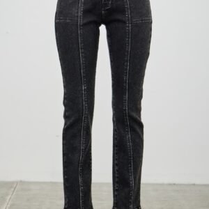 Mid Rise Slim Straight In Black Acid