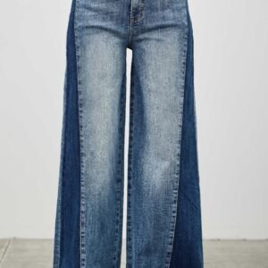 High Rise Wide Leg W/release Hem And Side Contrast