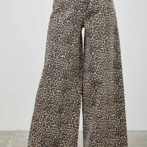 Leopard Super High Rise Wide Leg With Stretch