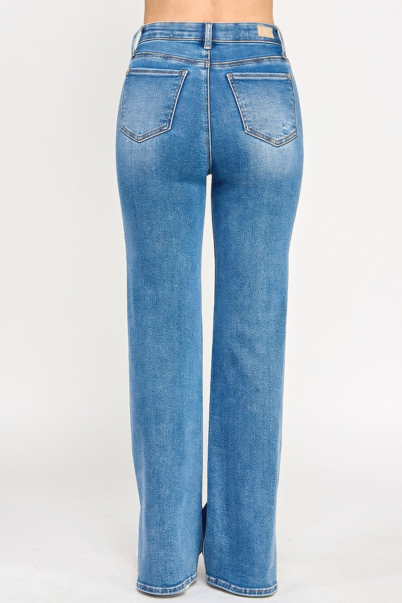 Plus High Rise Straight With Jewel Buttons