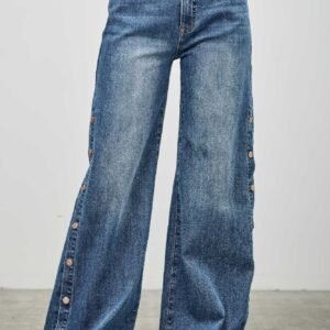 High Rise Wide Leg With Snap Buttons