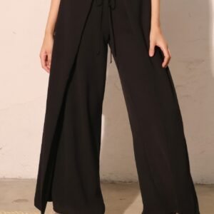 Matte Crepe Overlap Pants -60175