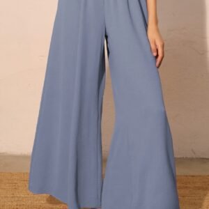 Matte Crepe Wide Leg Swing Pants -60179c