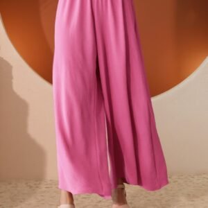 Matte Crepe Wide Leg Swing Pants -60179d