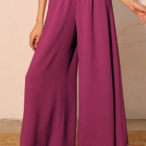 Matte Crepe Wide Leg Swing Pants -60179g