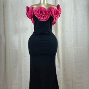 Midnight Magnolia Rosette Gown