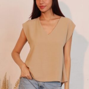 Matte Crepe Low Back Loose Top -60205