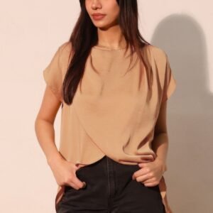 Washed Poly Silk Tulip Tunic Top -60217b