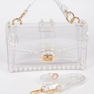 Transparent Clutch W/faux Pearl