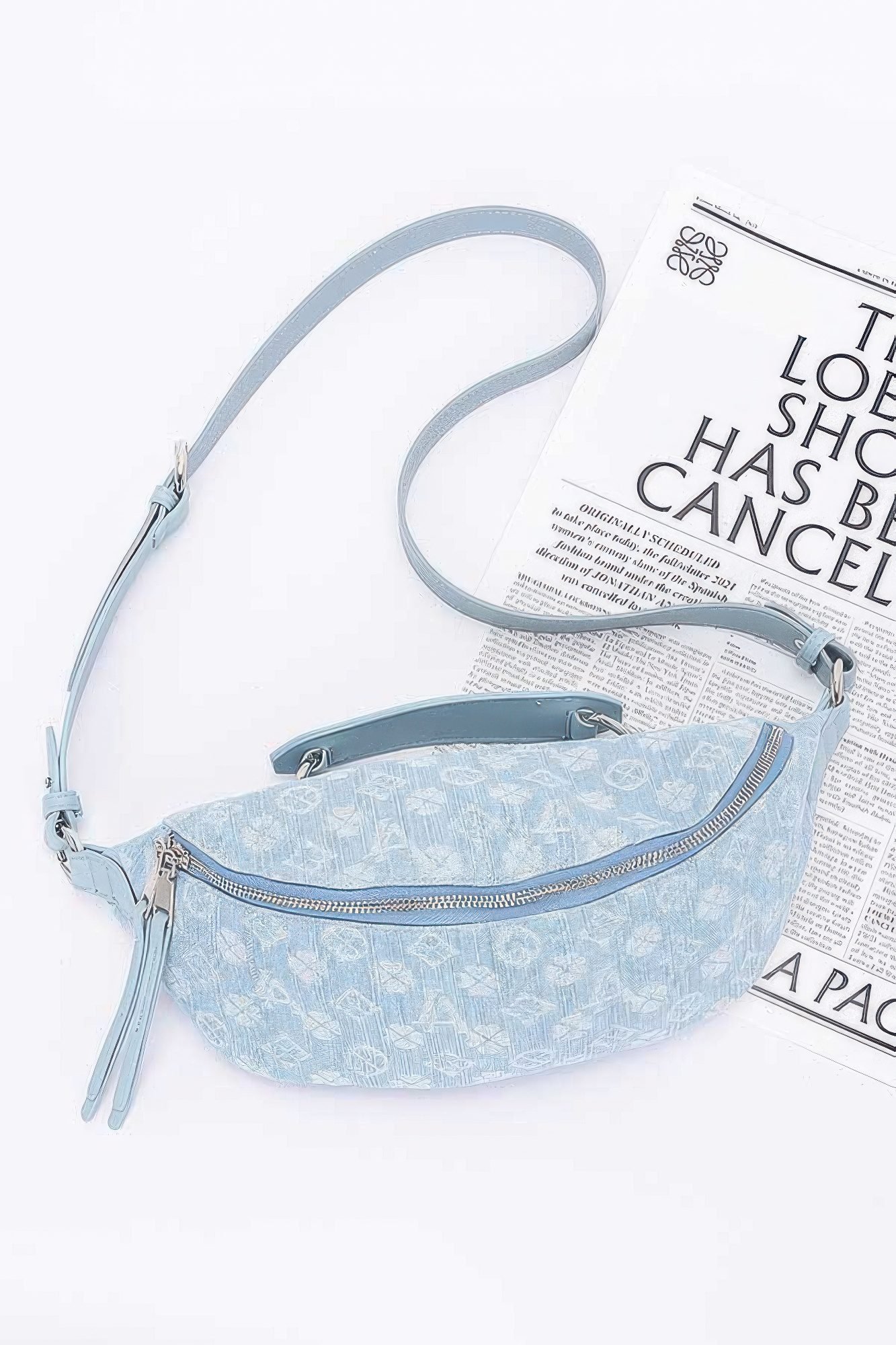 Embossed Denim Crossbody Bag