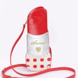 Faux Leather Lipstick Novelty Bag