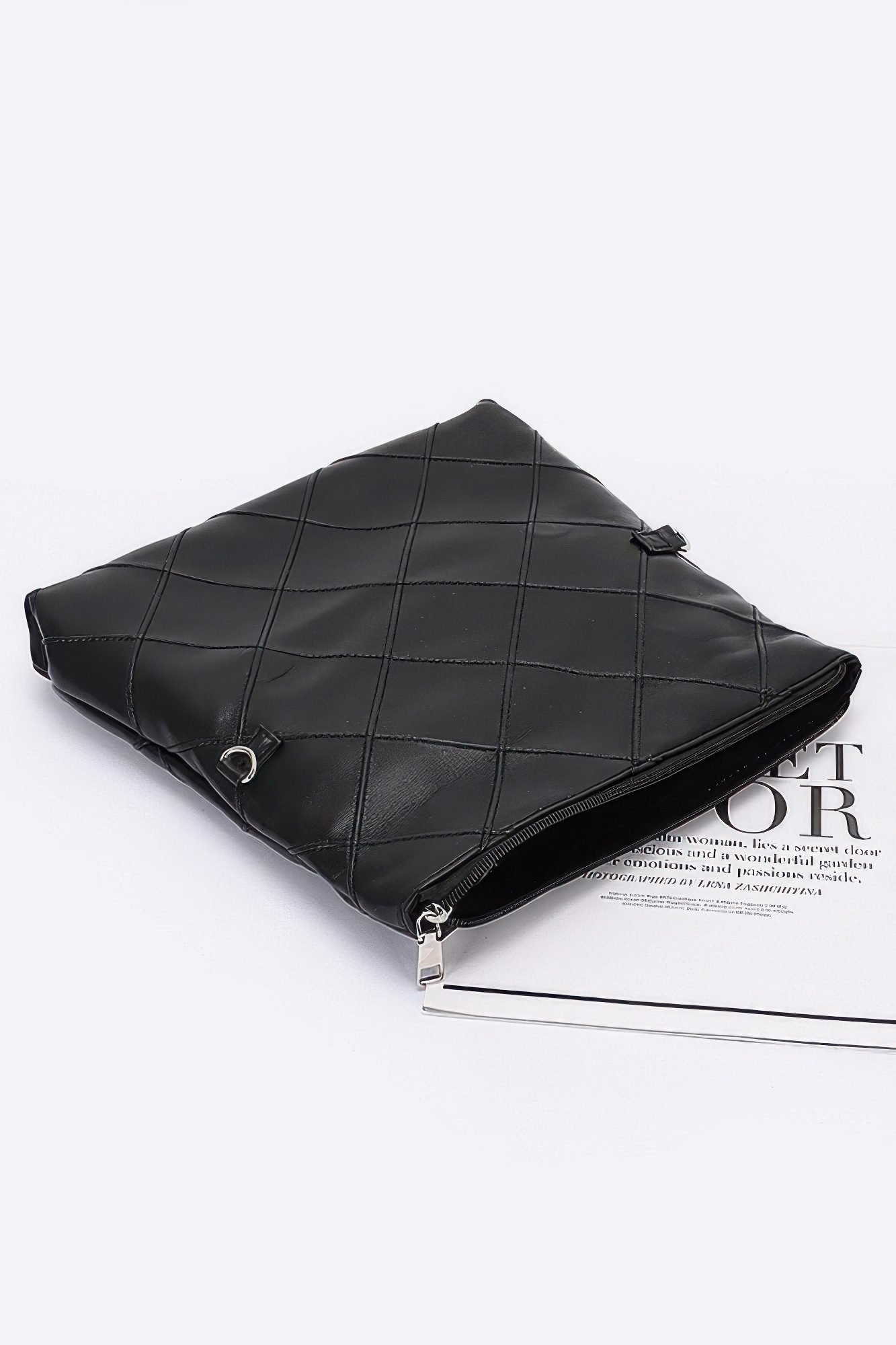 Quilted Faux Leather Pouch