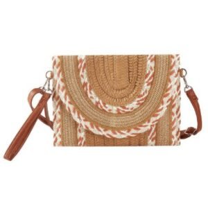 Multi Pattern Straw Clutch & Crossbody Bag