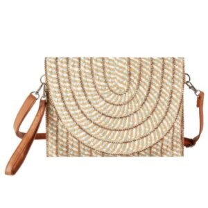 Multi Color Straw Clutch & Crossbody Bag -WH2002190