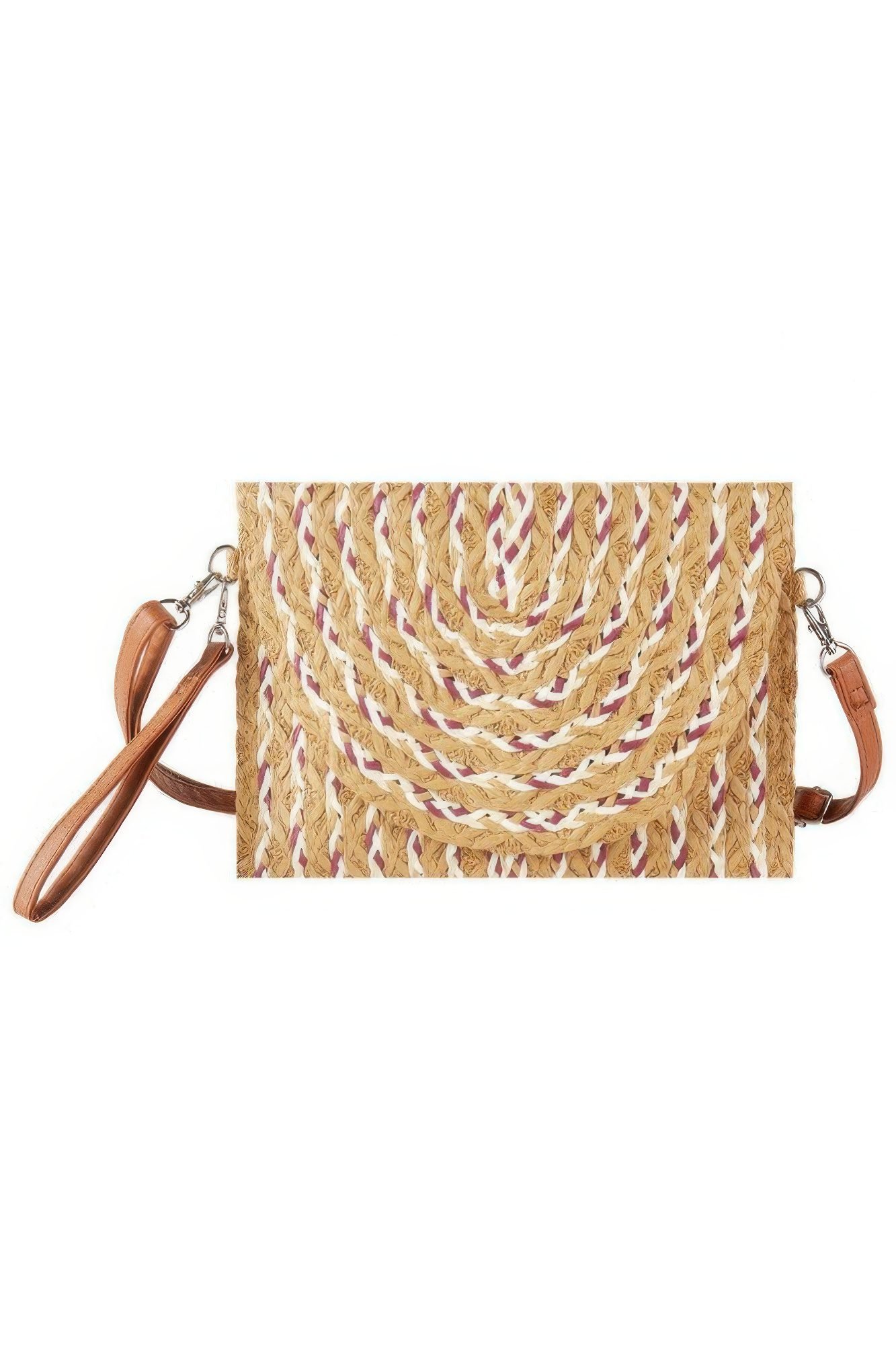 Multi Color Straw Clutch & Crossbody Bag -WH2002192