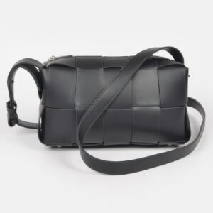 Faux Leather Braided Zip Bag