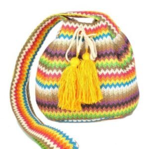 Multi Color Chevron Bucket Bag