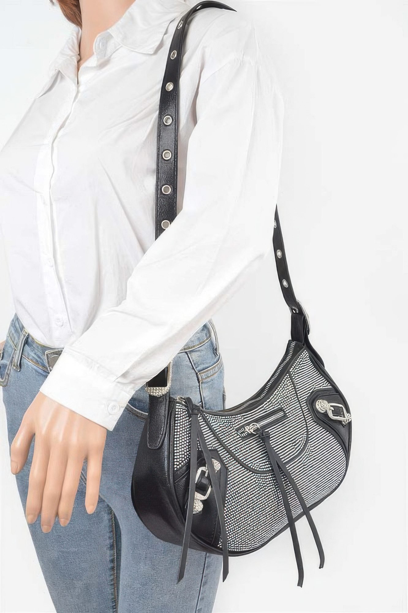 Shinny Hot Fix Shoulder Bag