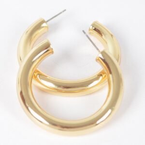 4cm Metal Pipe Hoop Earring