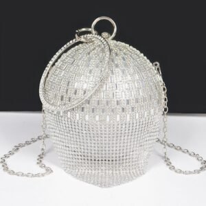 Rhinestone Glass Round Ball Clutch