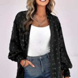 Front Open Dot Casual Light Top