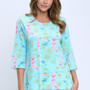 Quarter Sleeve Soft Round Neck Merrow Top