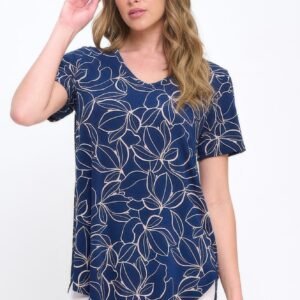 Hit V -neck Binding Top -WH327044