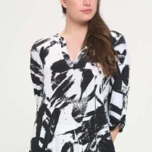 Hit Notch Neck Rolled Sleeve Top