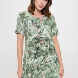 Short -sleeved Knee -length Dress -WH327407