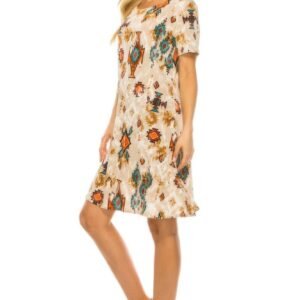 Short -sleeved Knee -length Dress -WH327416