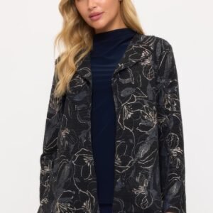 Fukuro Jacquard Open Front Jacket W/foil -WH328050