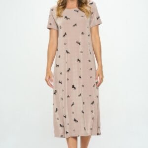Bns Horse Print Long Dress