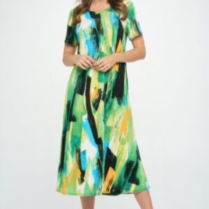 Bns Long Dress Brushstroke Print