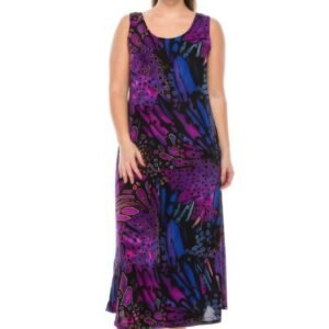 Stretchy Abstract Print Maxi Dress