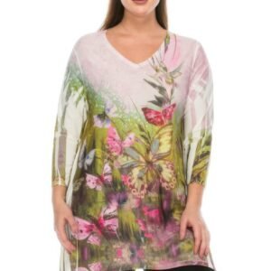 Quarter Sleeve Rhinestone Top -WH328127