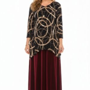 Glitter V -neck Binding Top