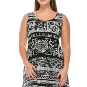 Stretchy Abstract Print Short Dress