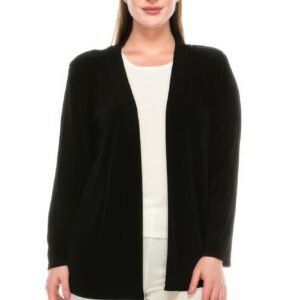 Plus Size Long Sleeve Acetate Cardigan