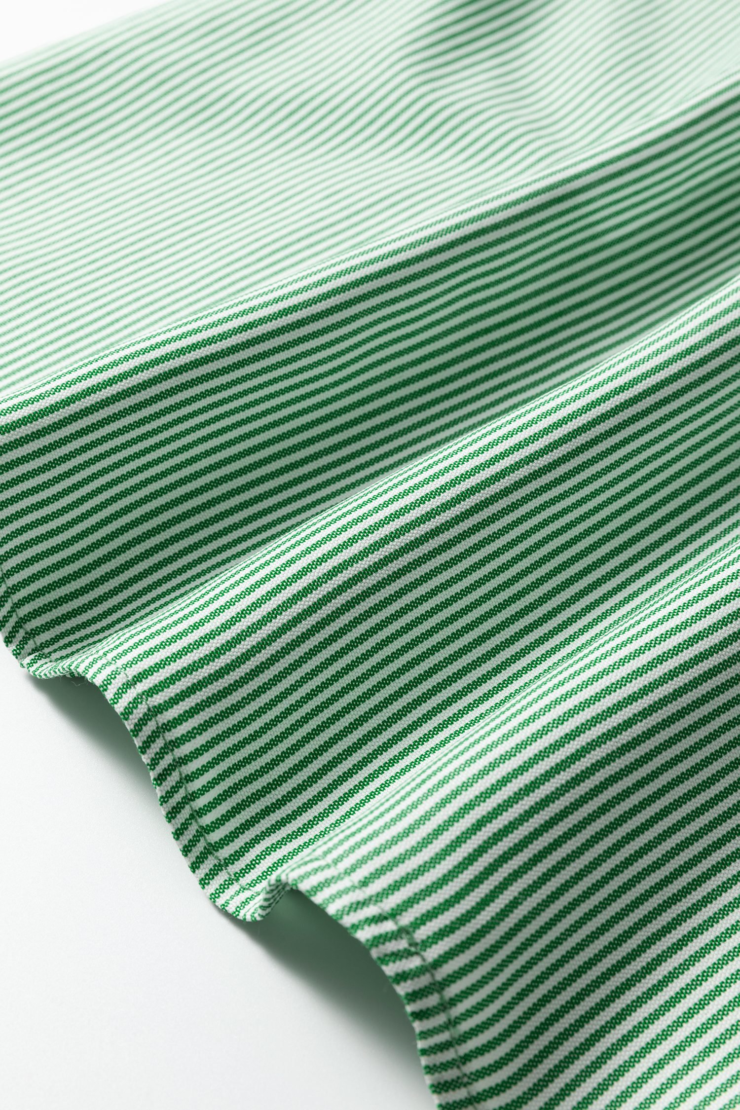 Mint Green Striped Print Collared Split Neck Half Sleeve Blouse - Image 10