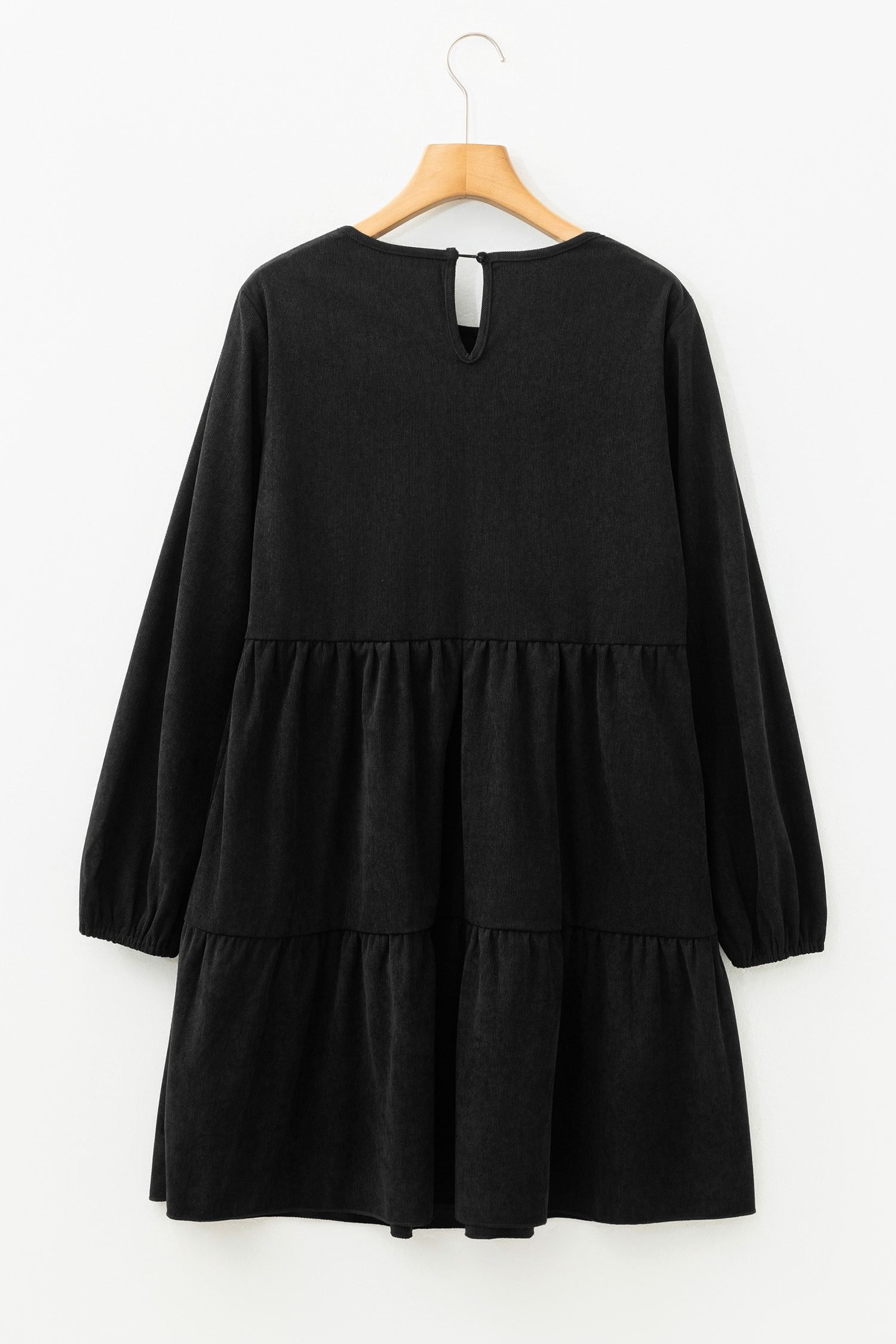 Black Lantern Sleeve Tiered Mini Dress - Image 8