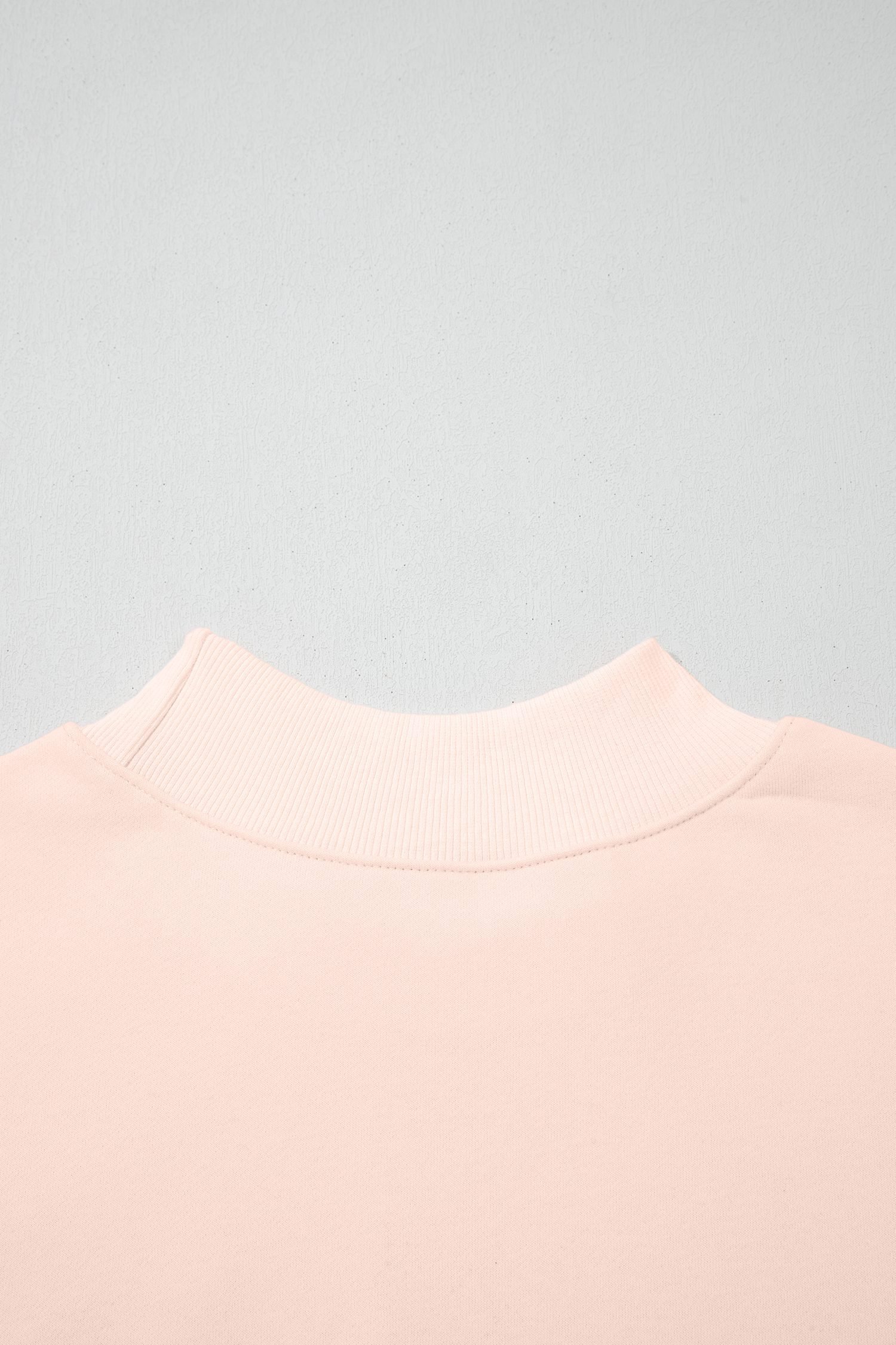 Apricot Pink Oversize Mock Neck Sweatshirt